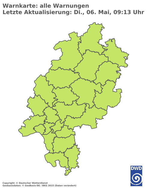 Aktuelle Wetterwarnungen für  Limburg-Weilburg