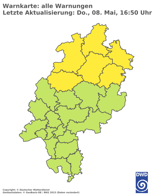 Aktuelle Wetterwarnungen für  Limburg-Weilburg