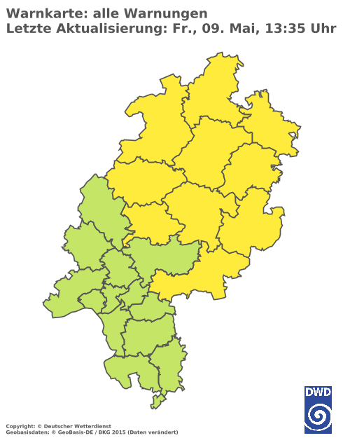 Aktuelle Wetterwarnungen für  Limburg-Weilburg