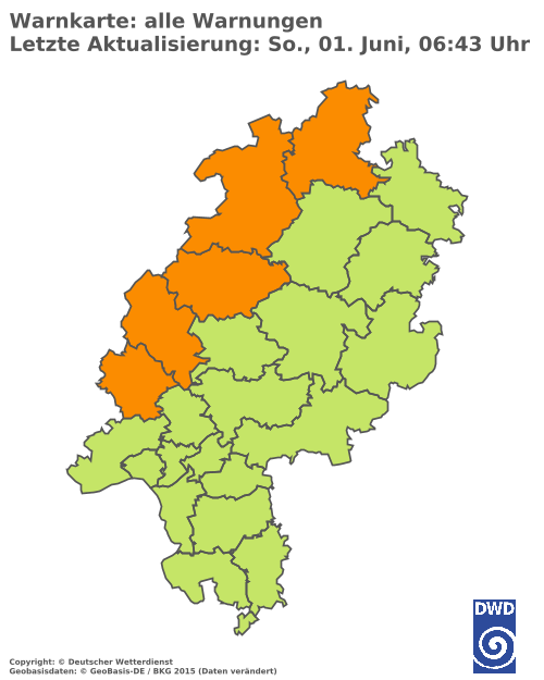 Aktuelle Wetterwarnungen für  Limburg-Weilburg