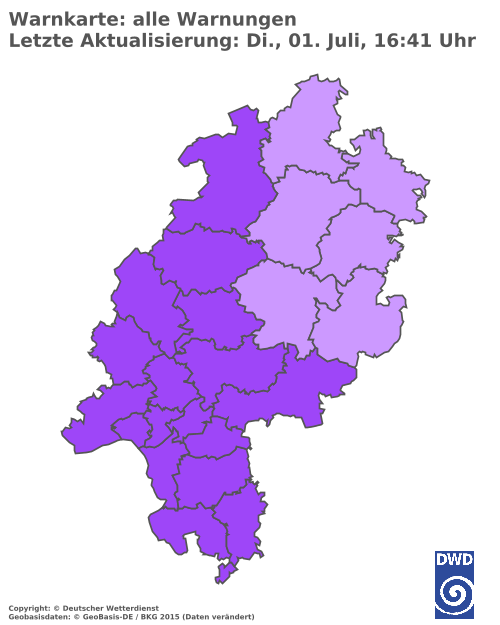 Aktuelle Wetterwarnungen für  Limburg-Weilburg